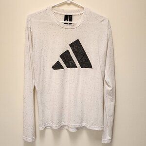 adidas long sleeve white speckled tee